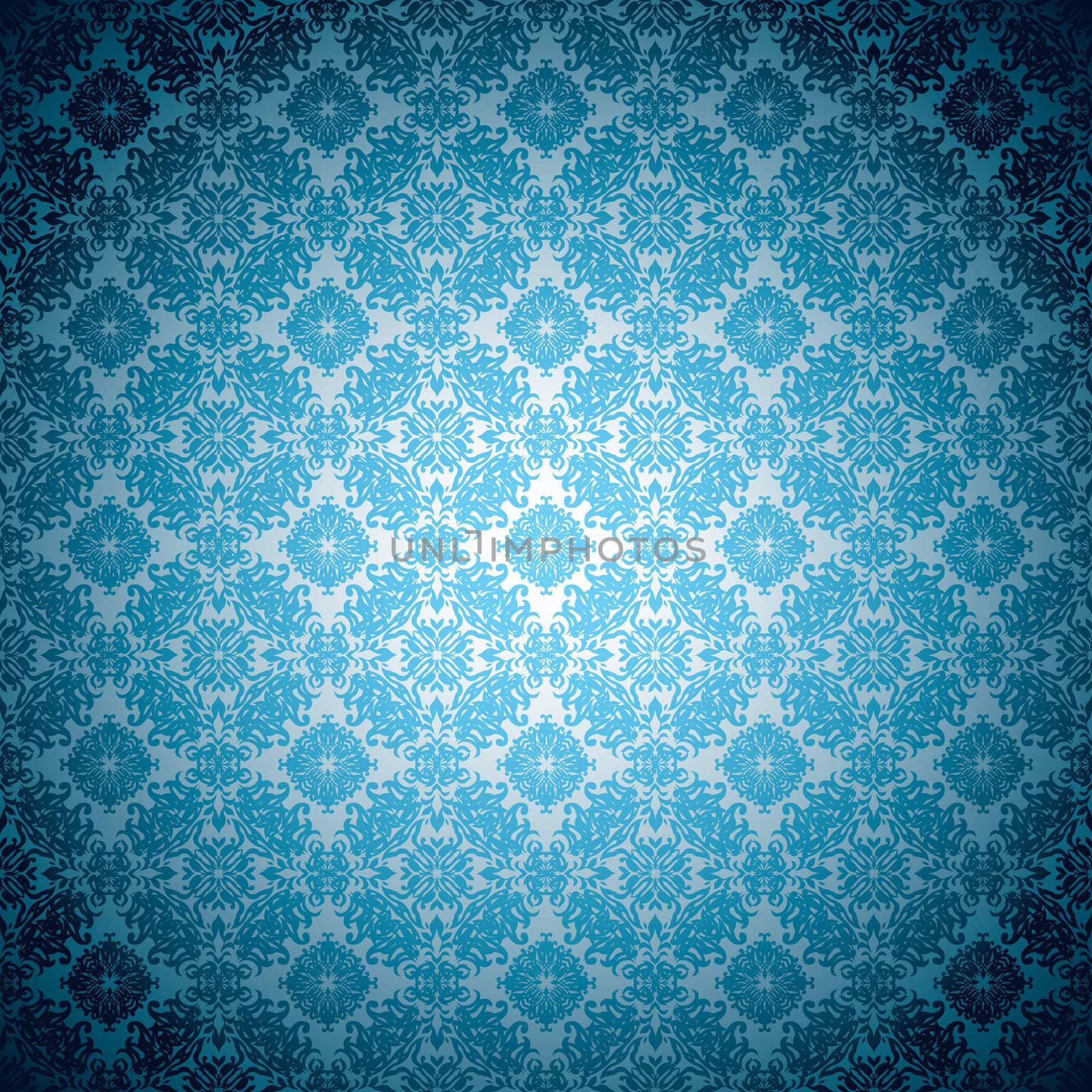 Blue abstract floral seamless background wallpaper pattern