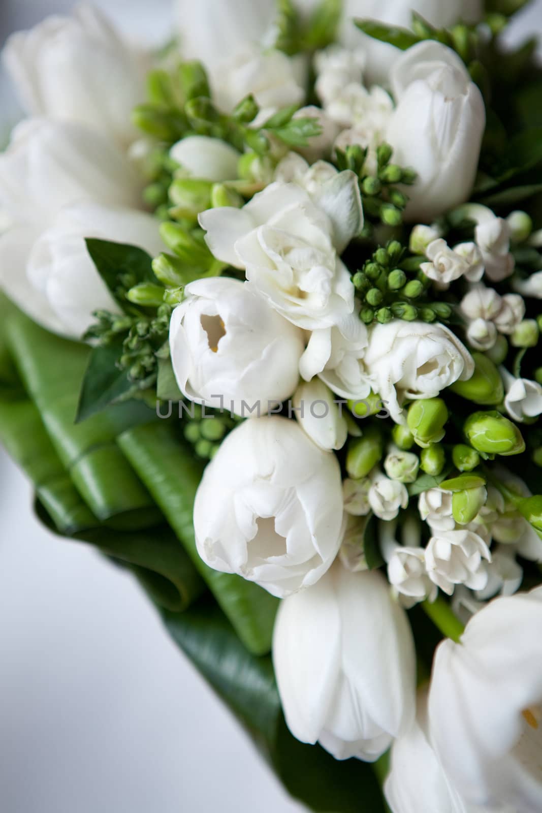 wedding bouquet of white flowers by vsurkov
