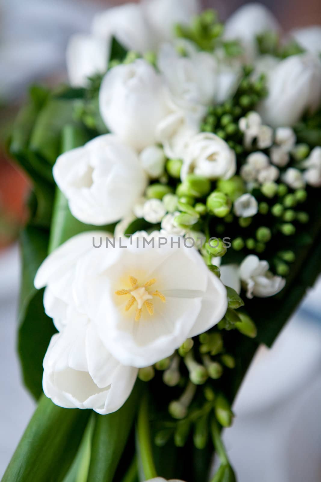 wedding bouquet of white flowers by vsurkov