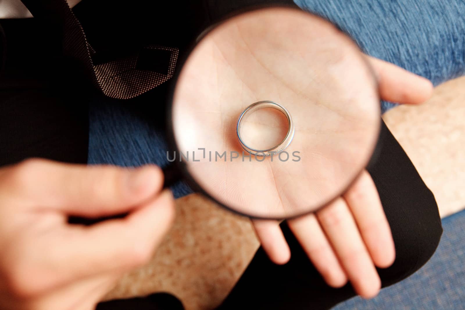 wedding ring through the loupe