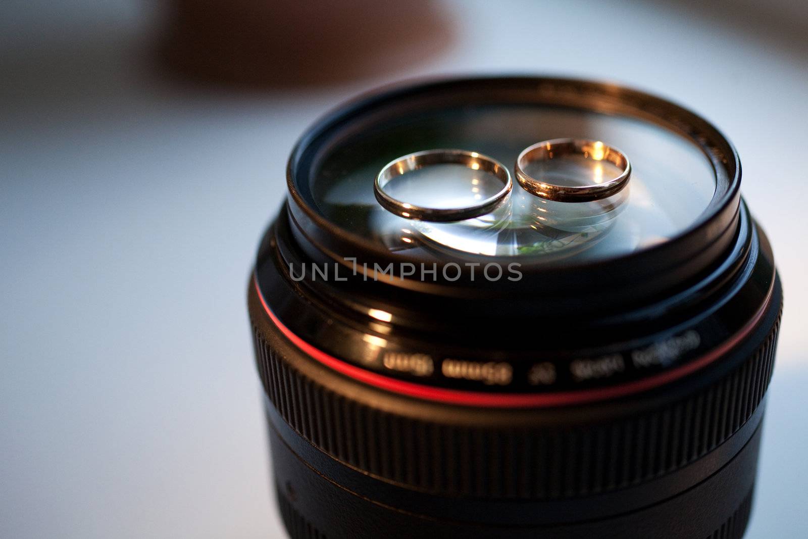 objective lens with two wedding rings