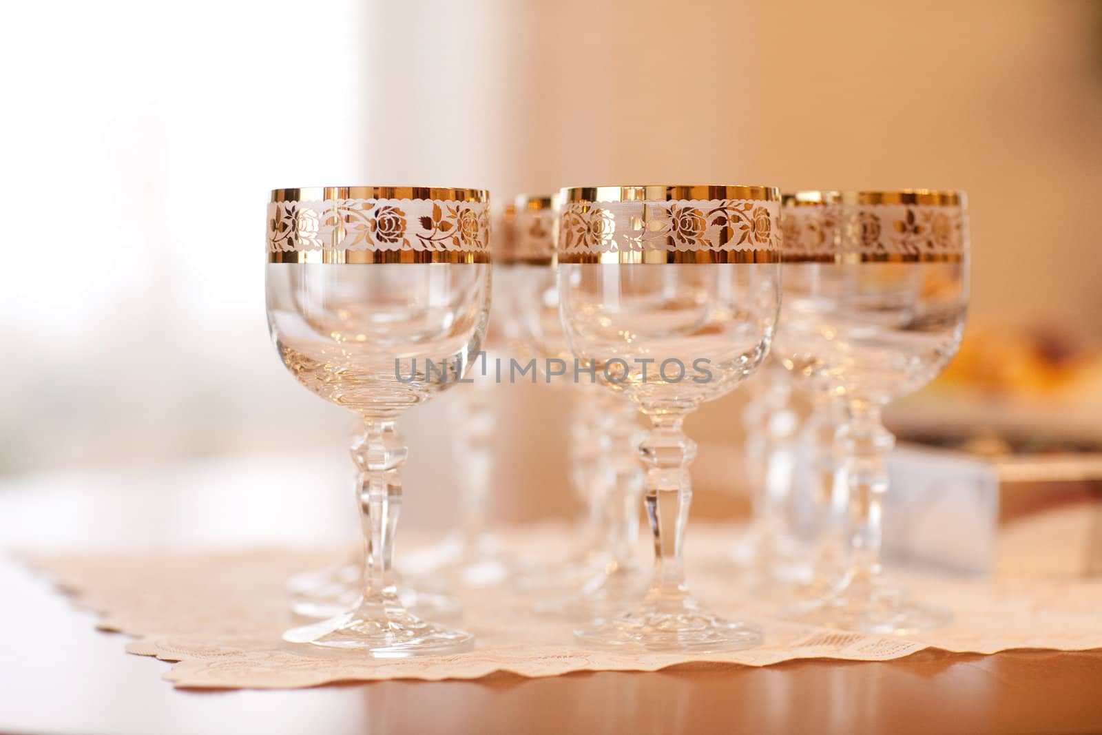holiday glasses on the table