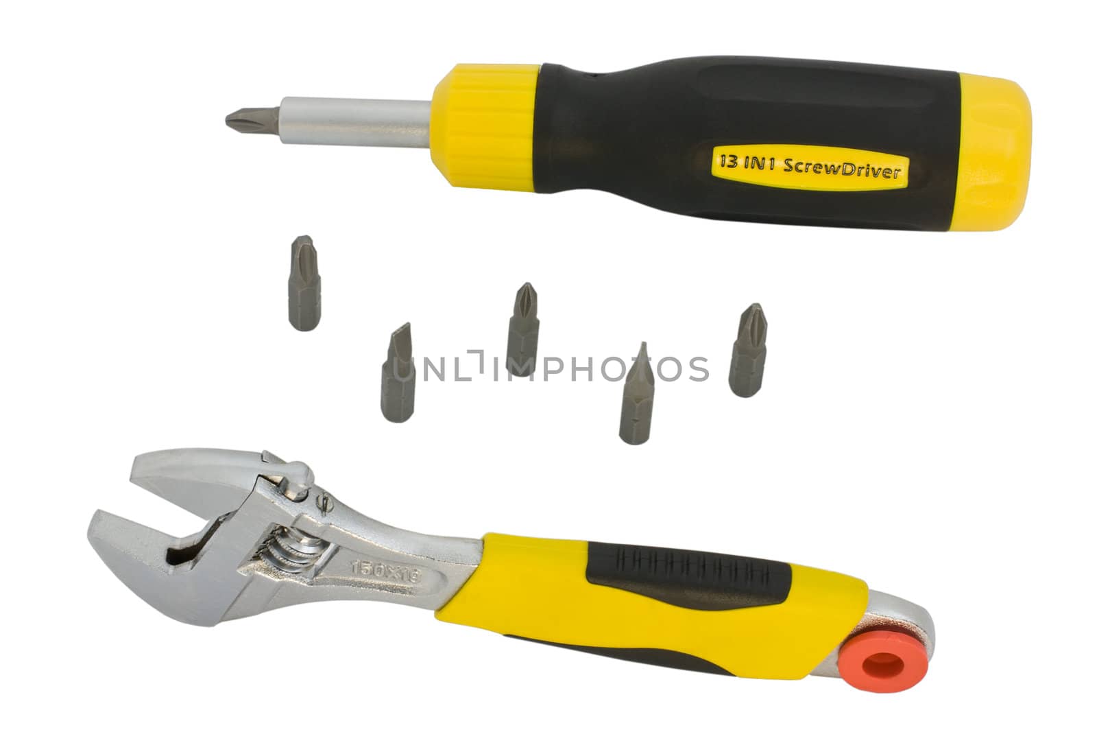 Screwdriver and adjustable wrench by rozhenyuk