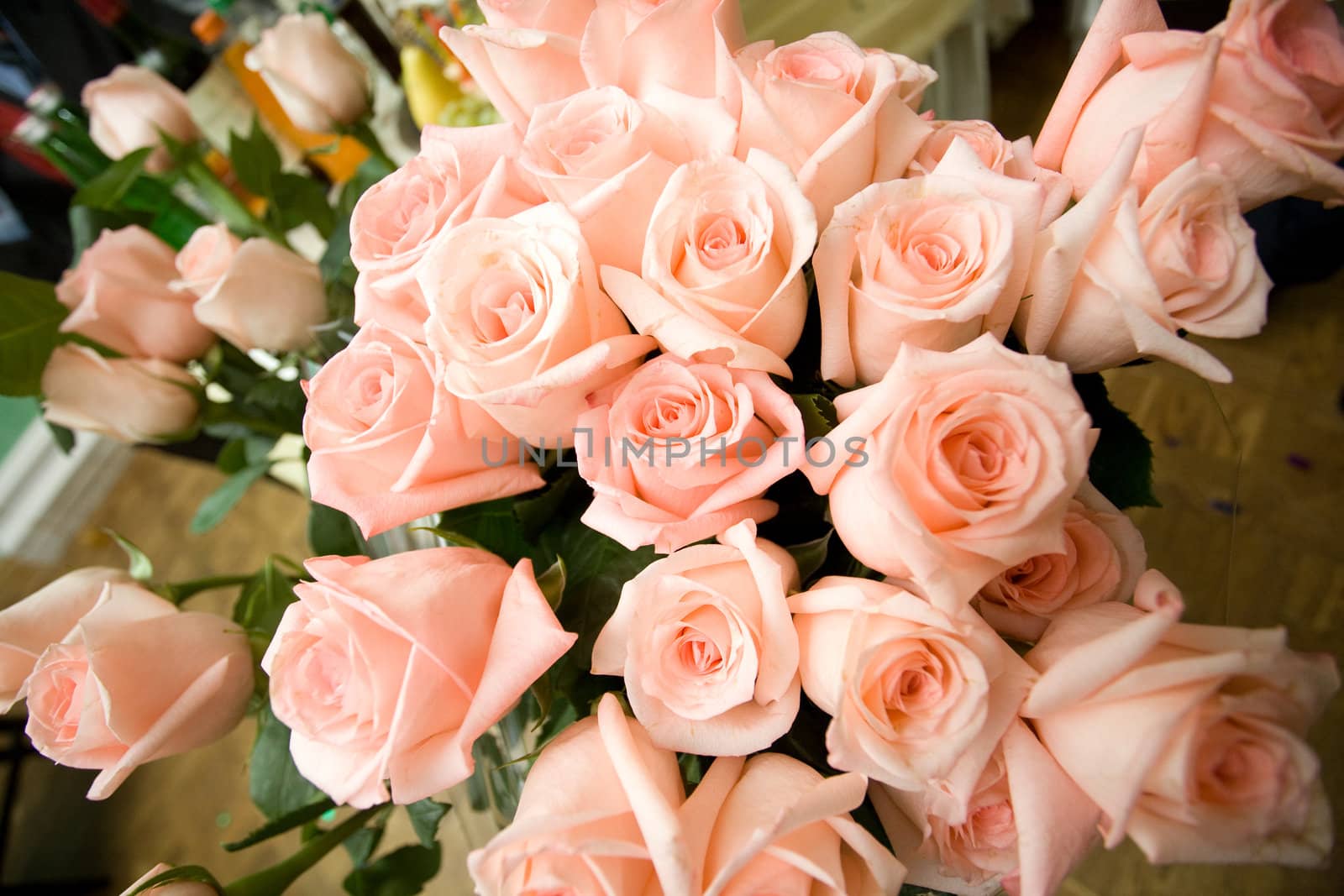 beautiful rose bouquet as a present