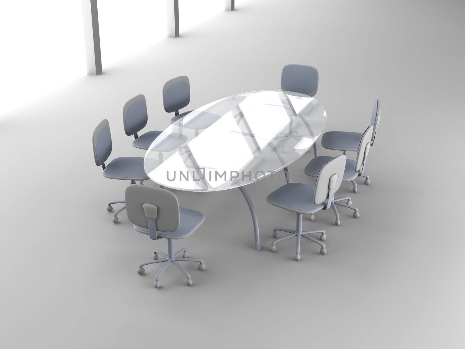 3D rendered Boardroom.