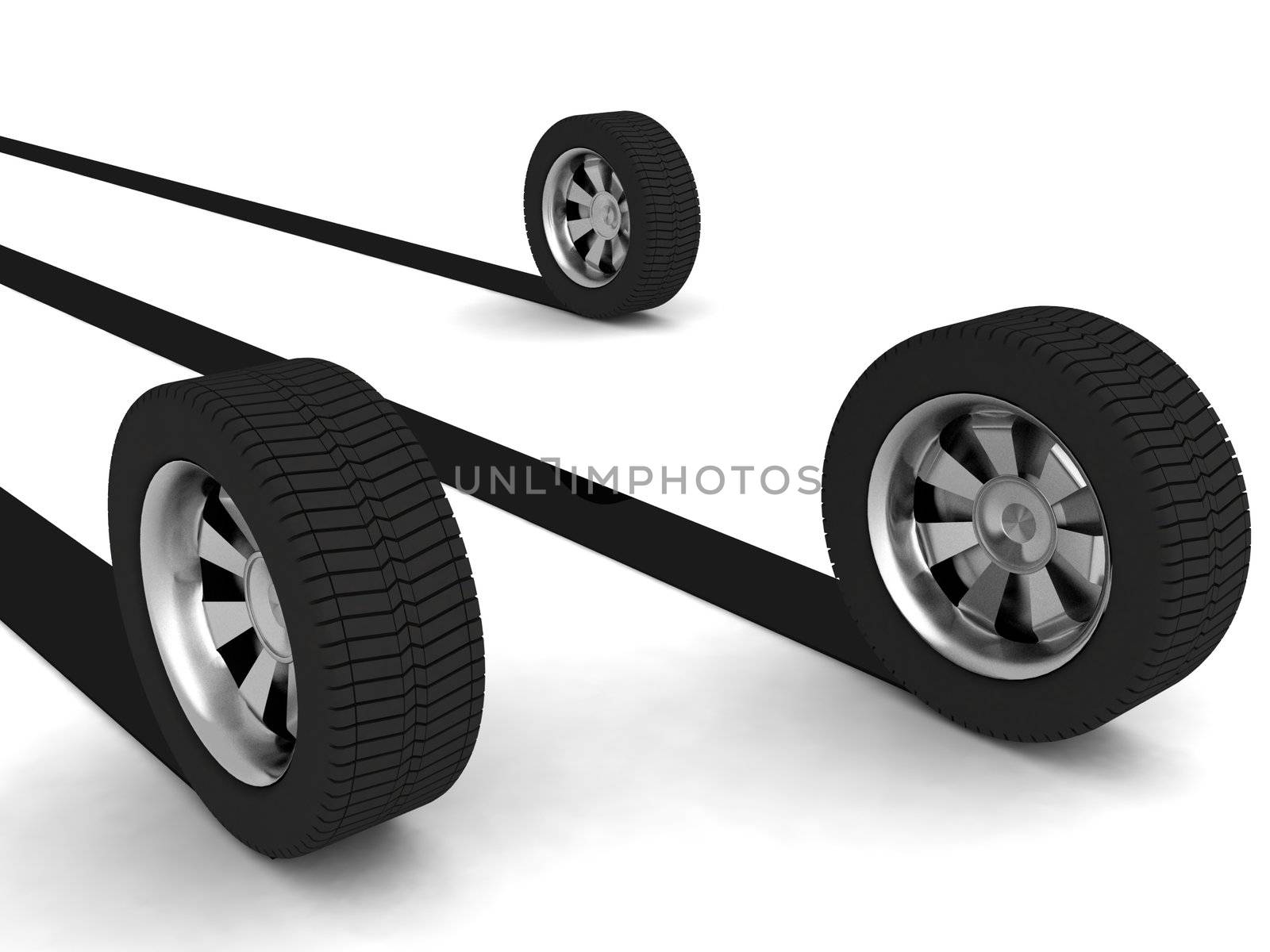 three dimensional rendered tyres
