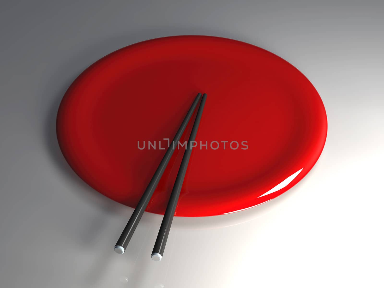 Asian Plate with Chopsticks by Spectral