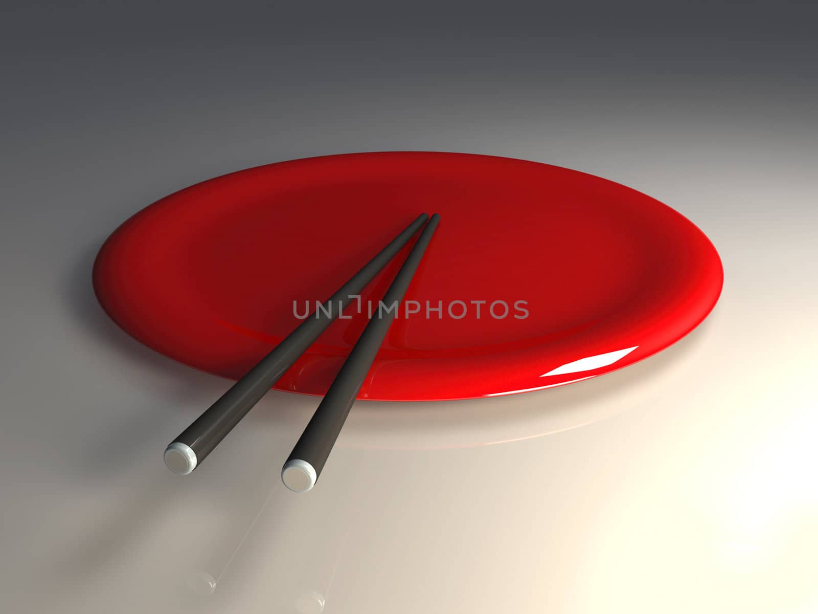 Asian Plate with Chopsticks by Spectral