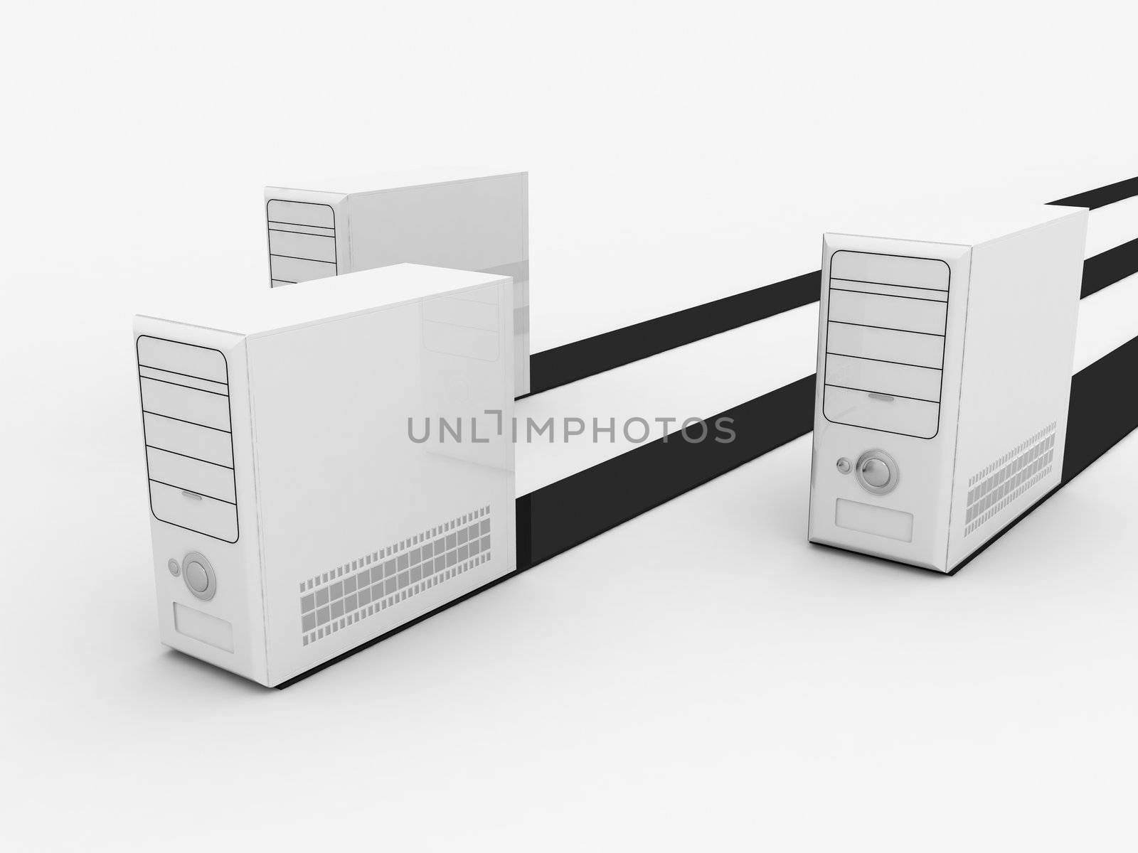 white cpu with black stripes by imagerymajestic