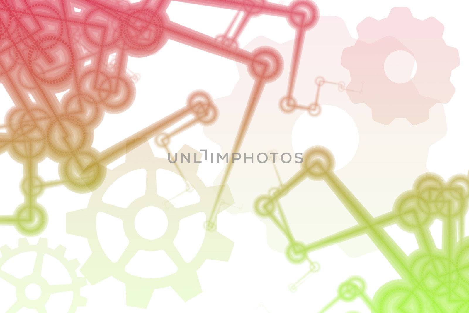 Futuristic Factory Robot Tech Arms Abstract Illustration