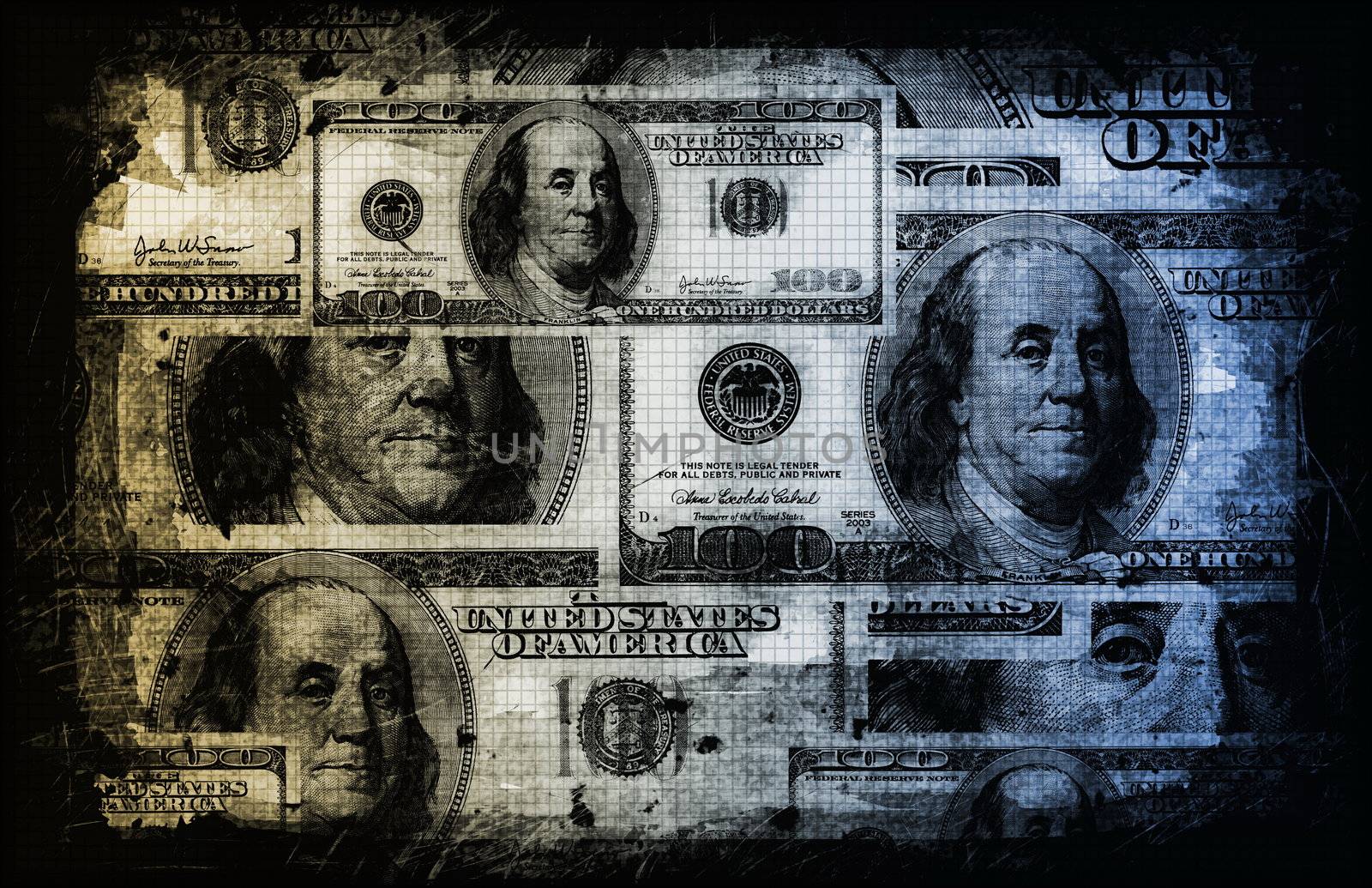 US Dollar Abstract Currency Notes as Background 
