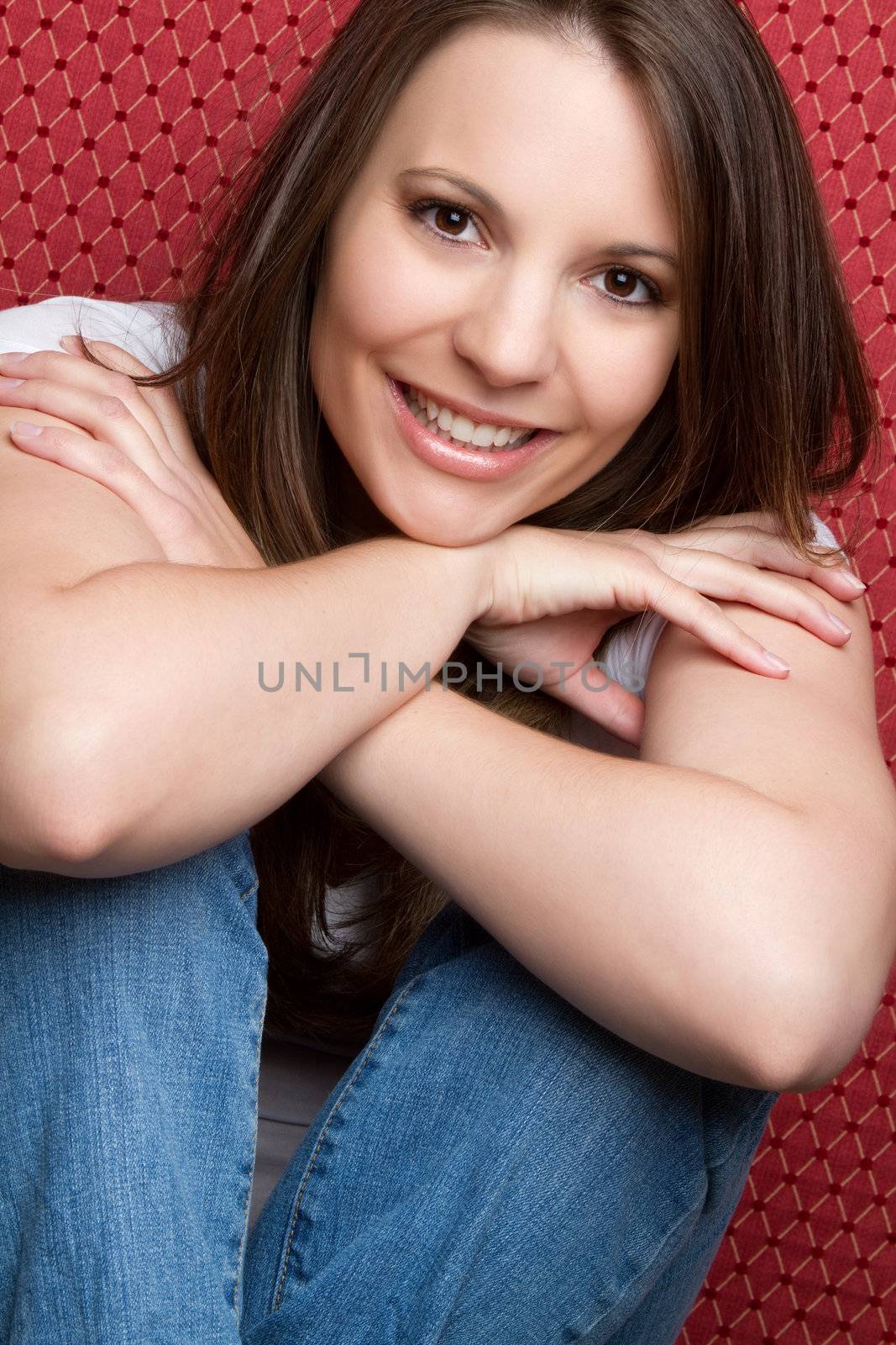 Pretty happy young woman smiling