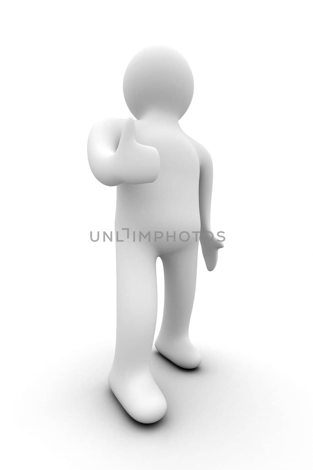 man showing all is excellent. Isolated 3D image.