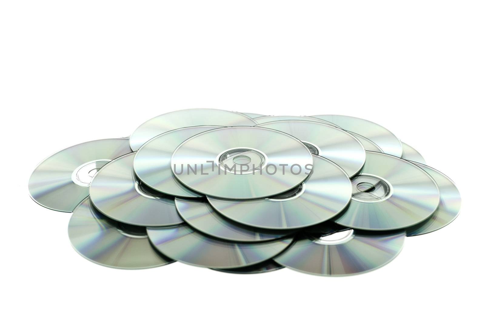 Stack of Cds isolated on white background
