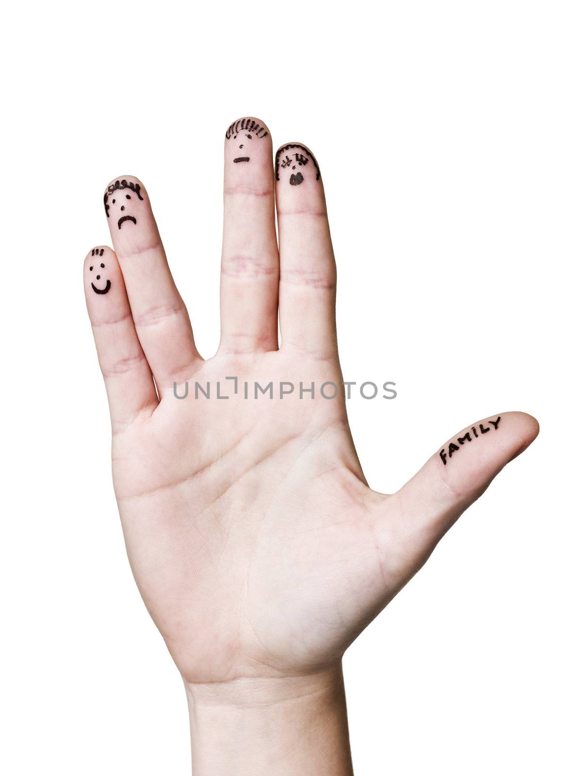 Finger Family isolated on white background