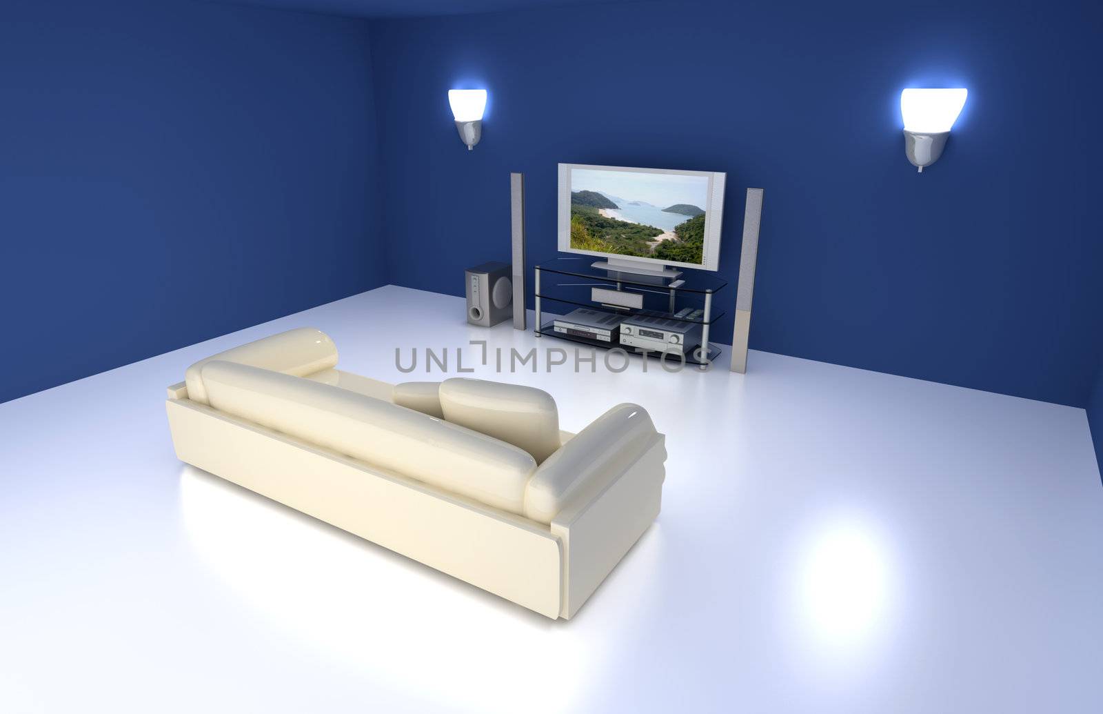 3D rendered Illustration. Interior Scene.