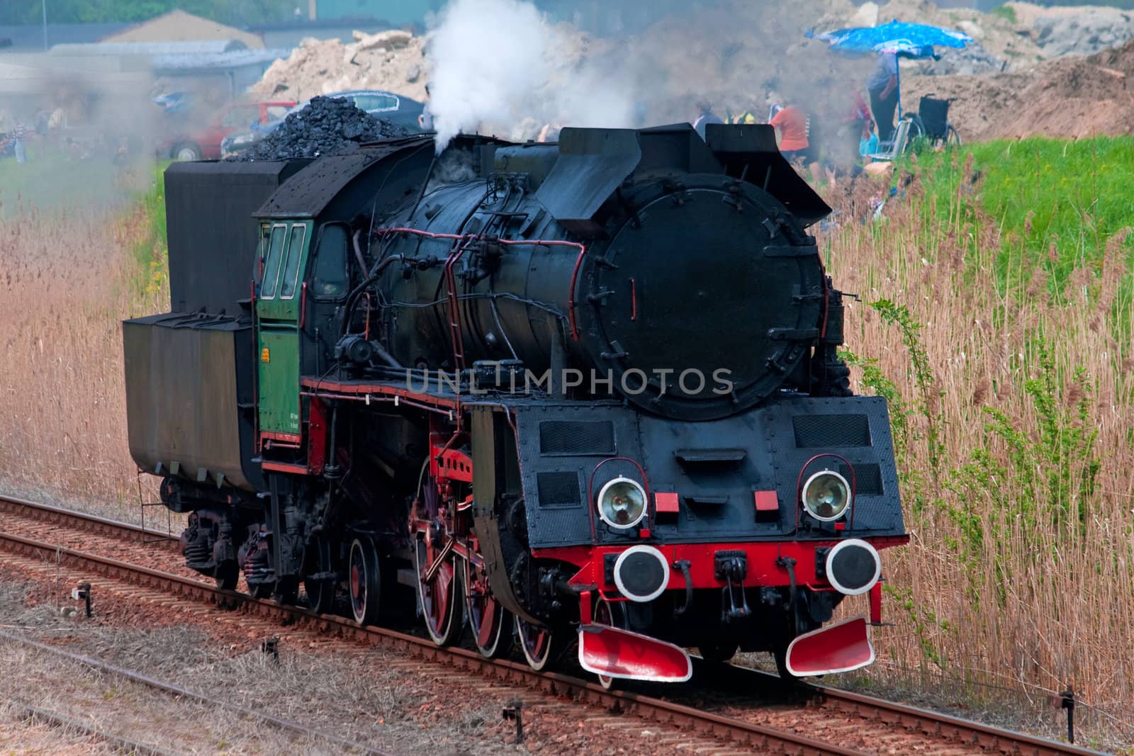 Retro steam locomotive parade in Poland
