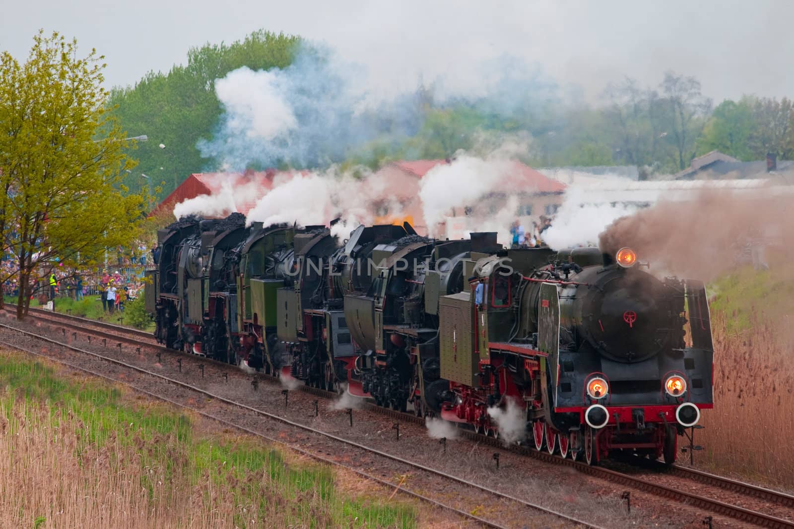 Retro steam locomotives parade in Poland
