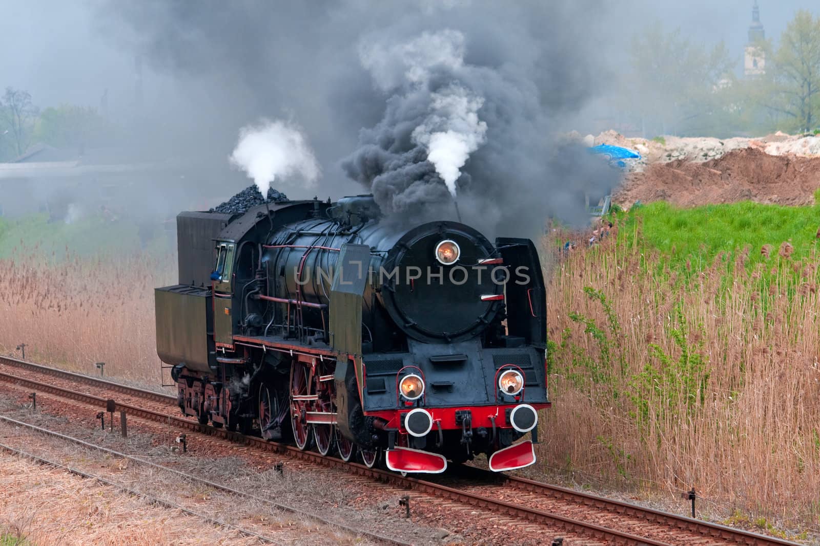 Retro steam locomotive parade in Poland
