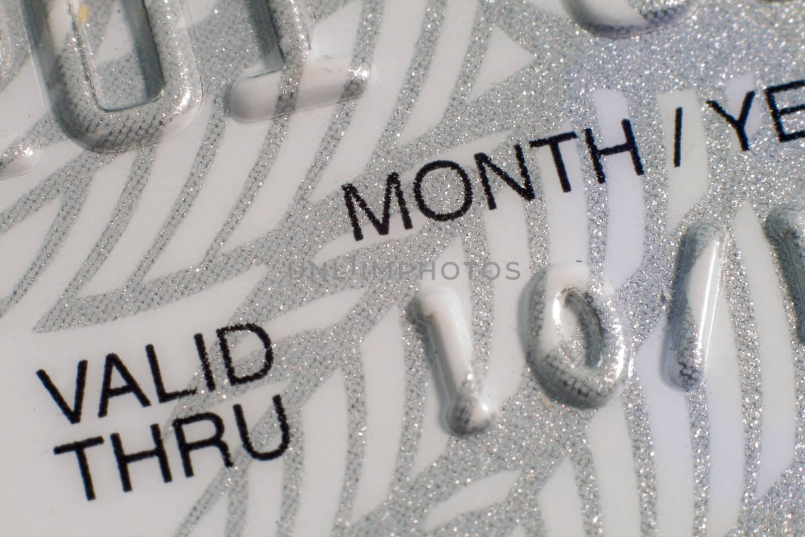 Macro close-up of plastic credit card
