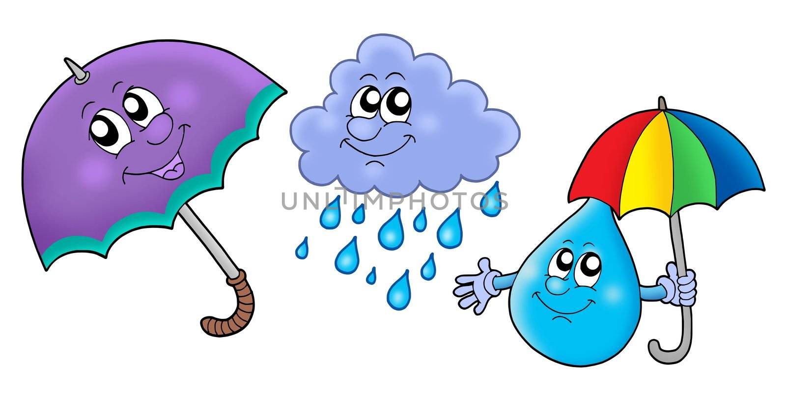 Autumn rain images - color illustration.