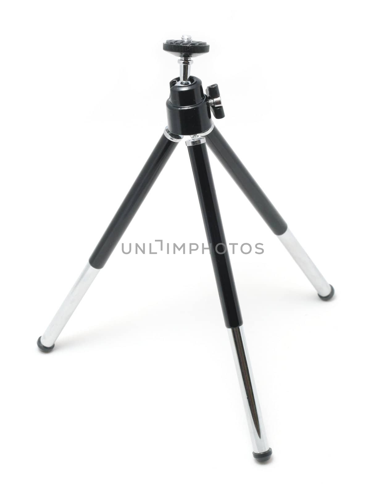 Mini desktop tripod isolated over white background