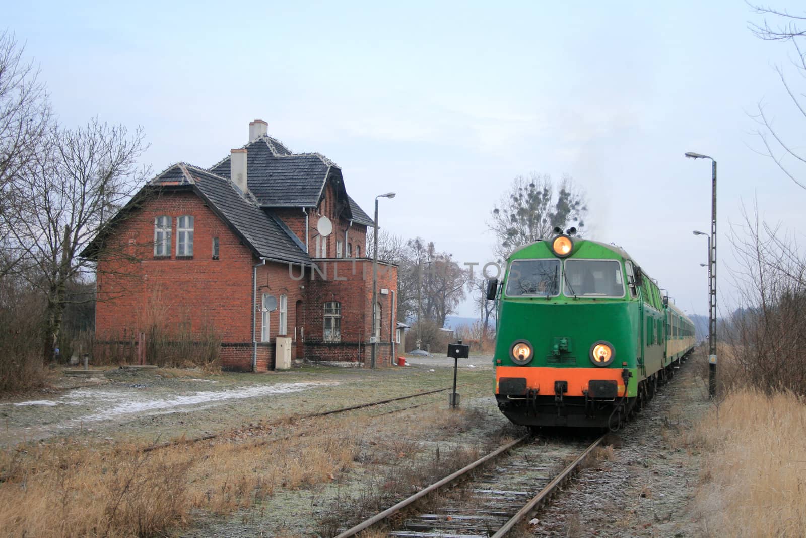 Train starting from the old small station