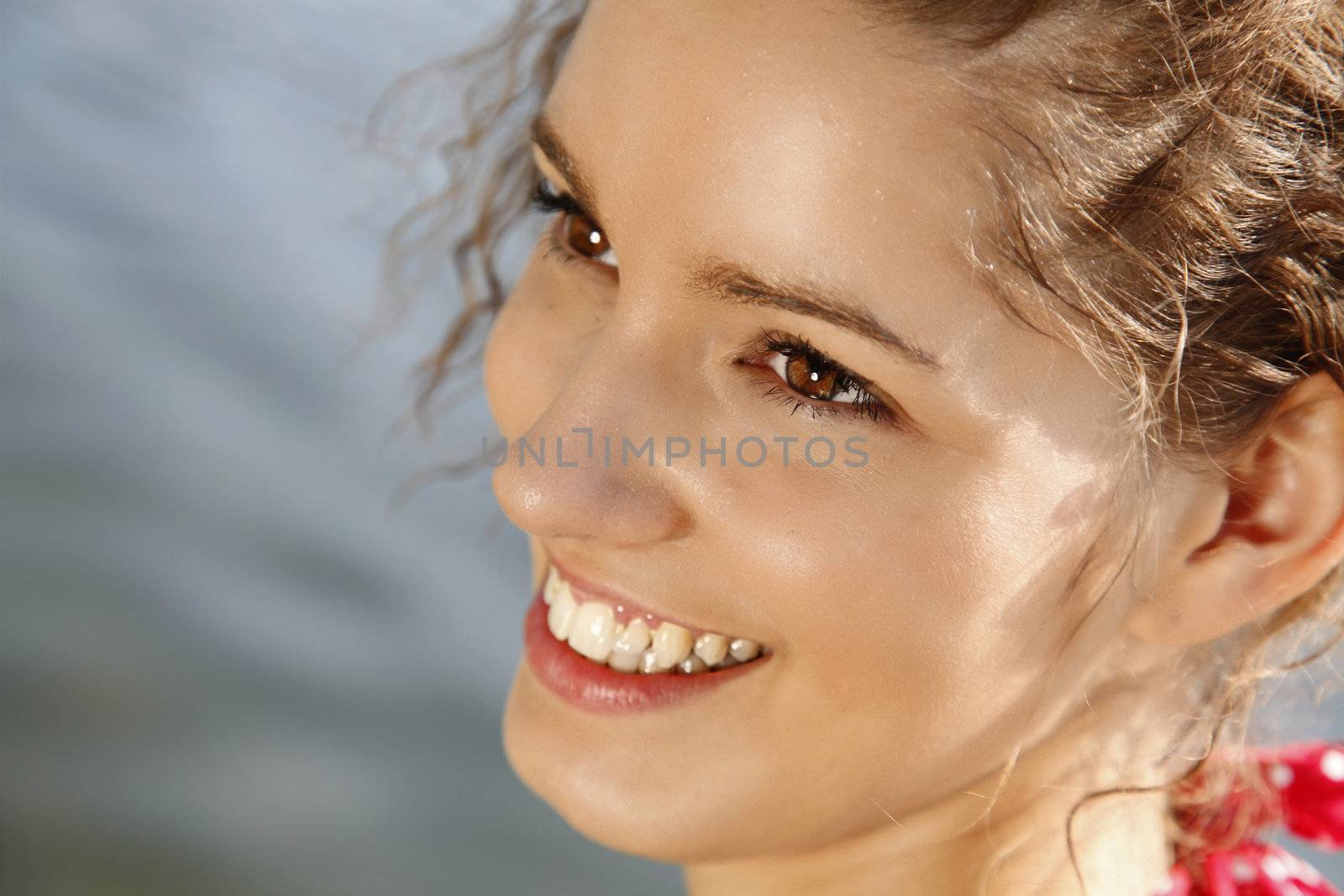 Closeup Photo Of A Beautiful Innocent Girl Smiling