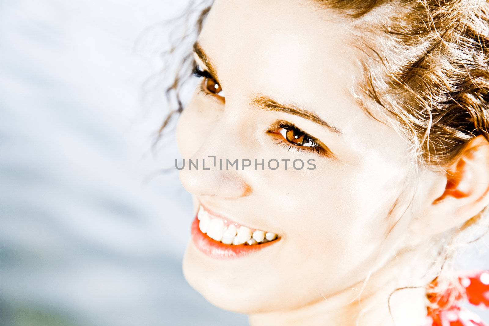 Closeup Smile Of A Beautiful Sweet Young Woman