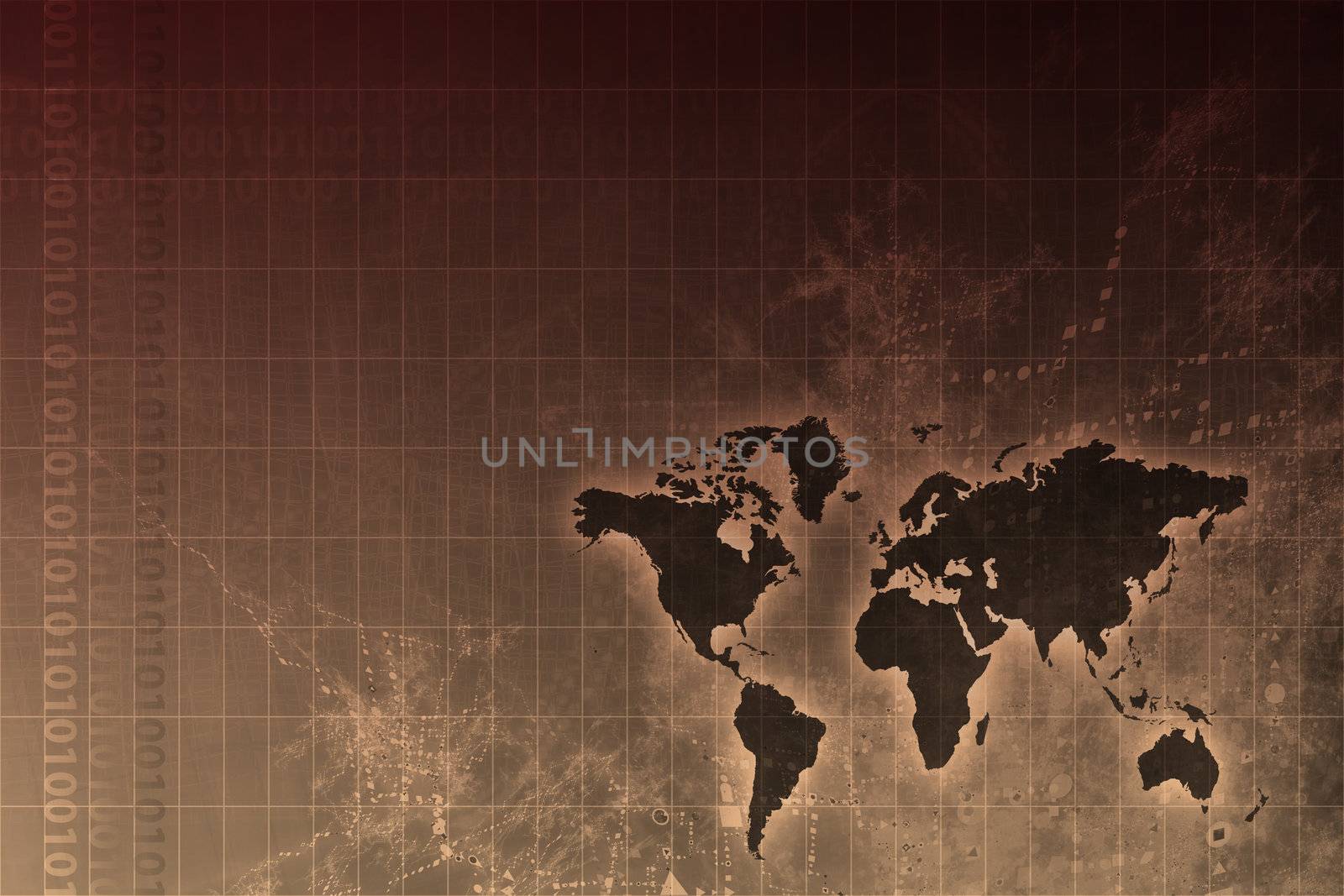 Corporate Worldwide Growth Abstract Background With Map 