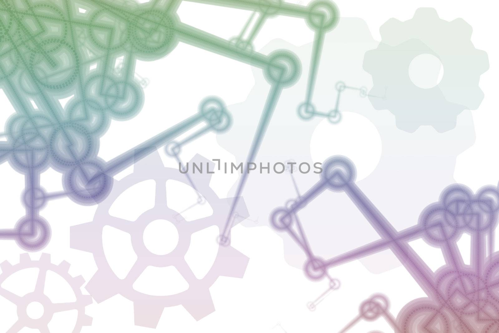 Futuristic Factory Robot Tech Arms Abstract Illustration