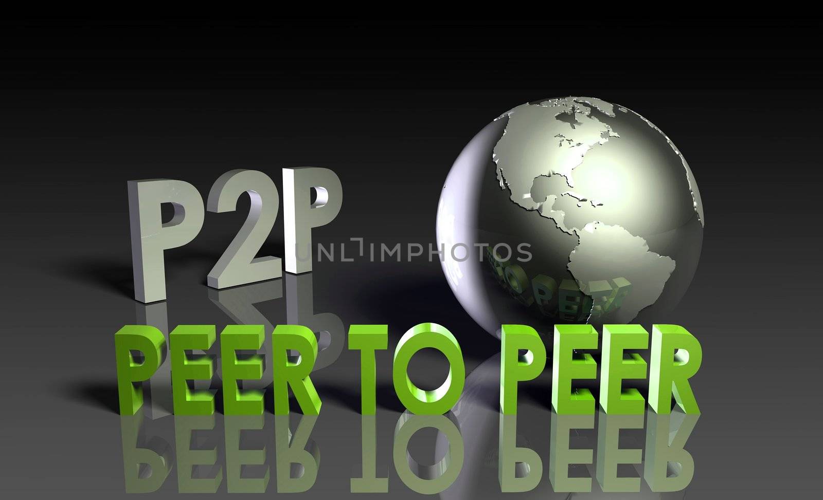 P2P Peer to Peer Technology in 3d