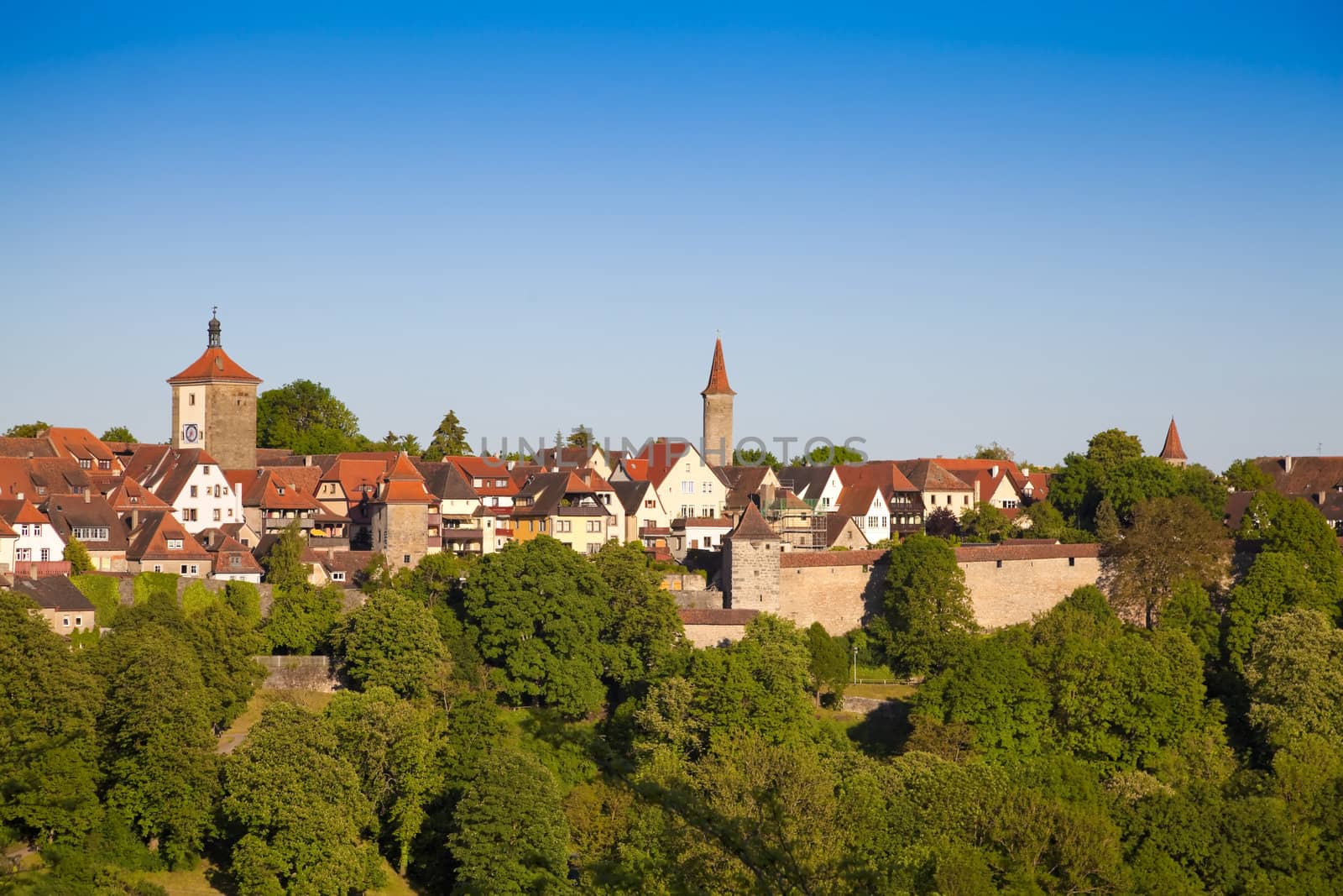 Panorama of Rothenburg ob der Tauber, Bavaria.