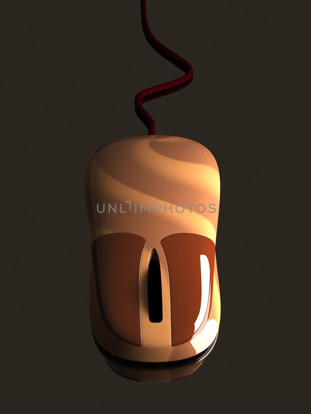 3D Illustration. Chocolate / coffee textured Mouse.