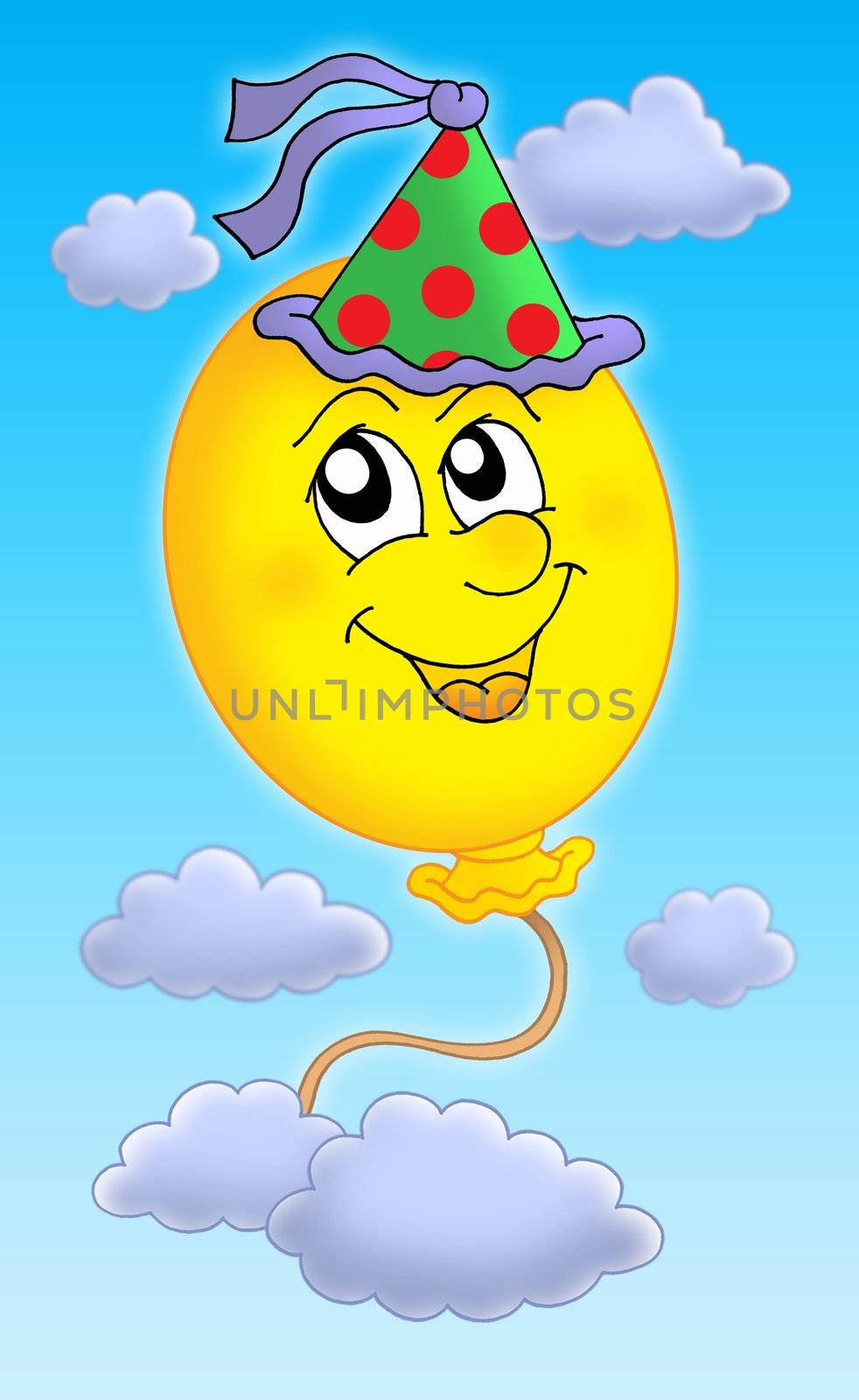 Ballon with cap on sky by clairev