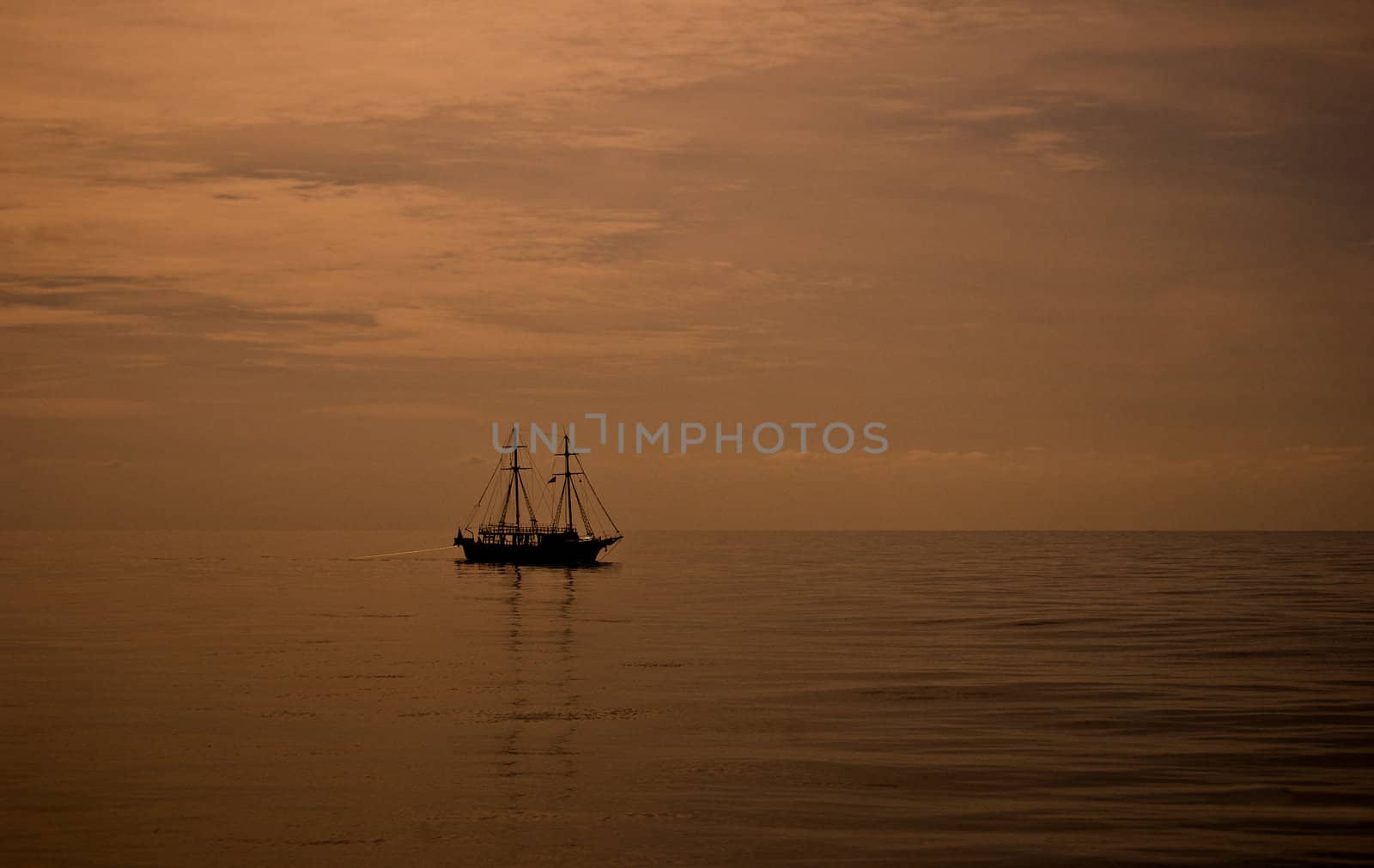 Sailboat against a beautiful sunset