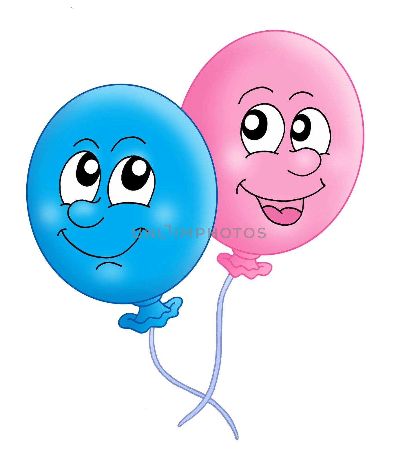 Color illustration of two balloons.