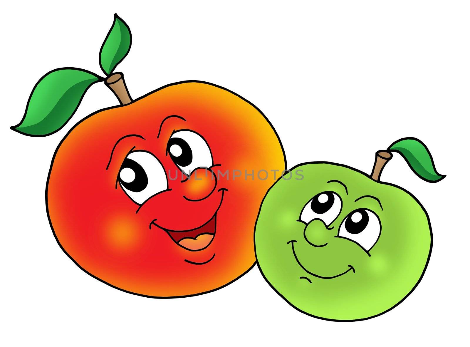 Pair of smiling apples by clairev