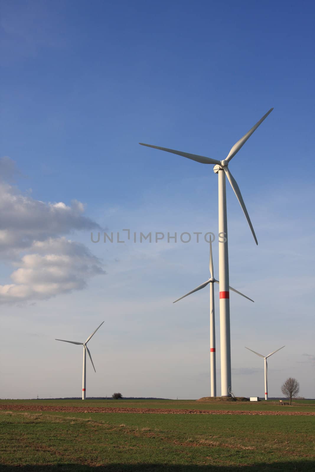 wind turbines in rural german landscape