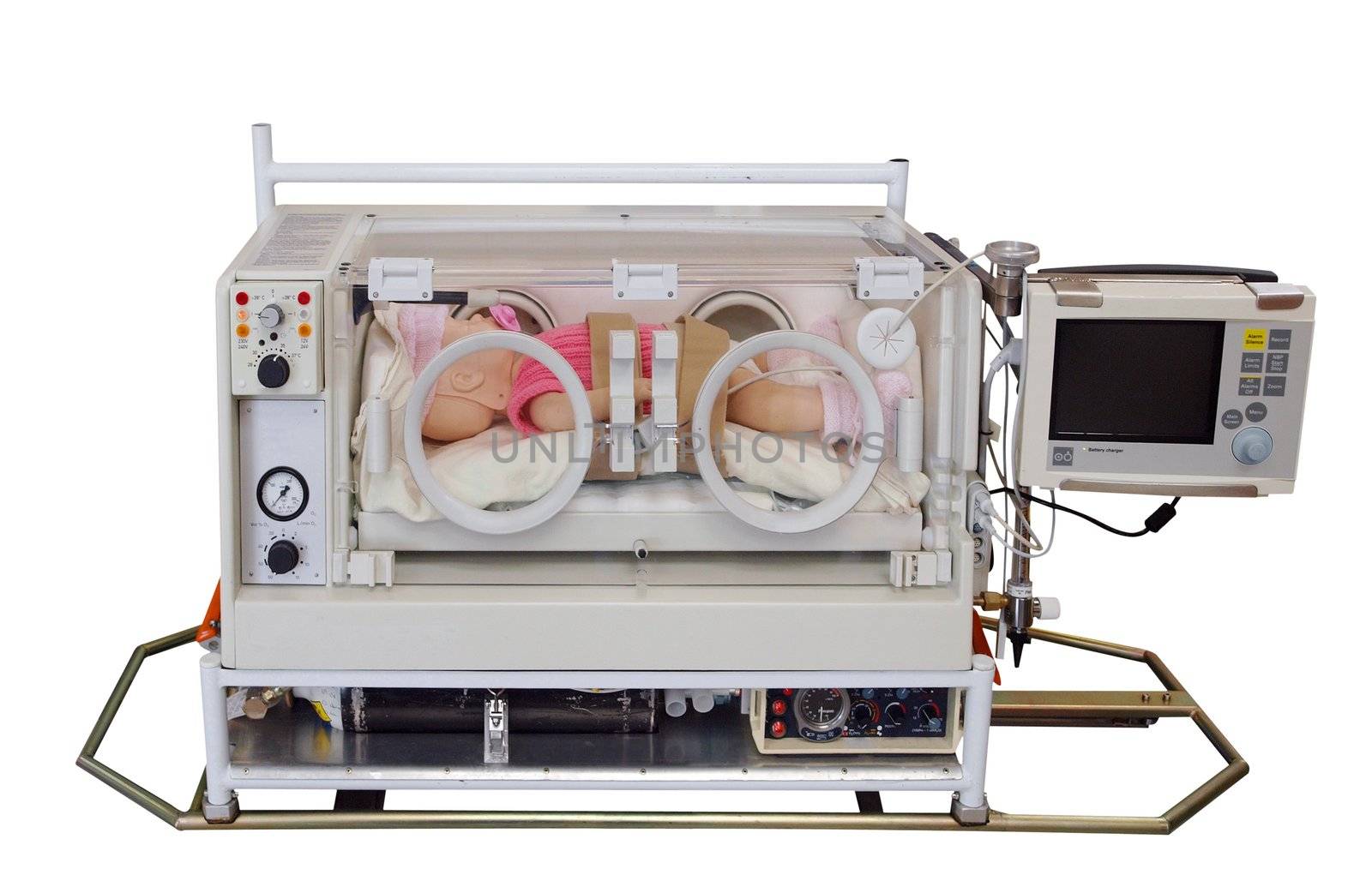 Doll in Transportable Incubator by MargoJH