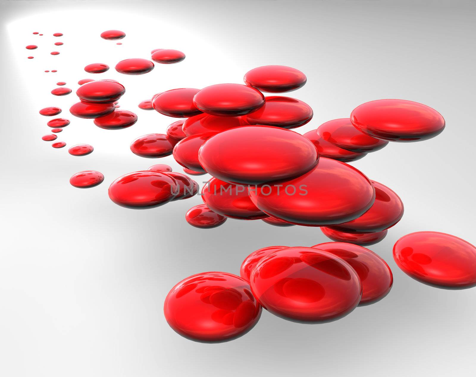 Abstract red bubbles or cell