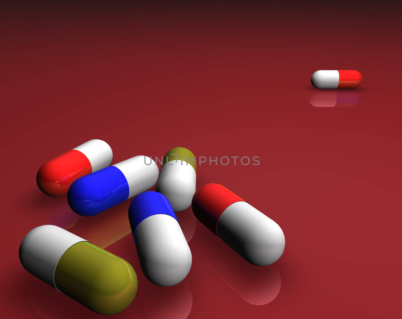 3d image of several pills