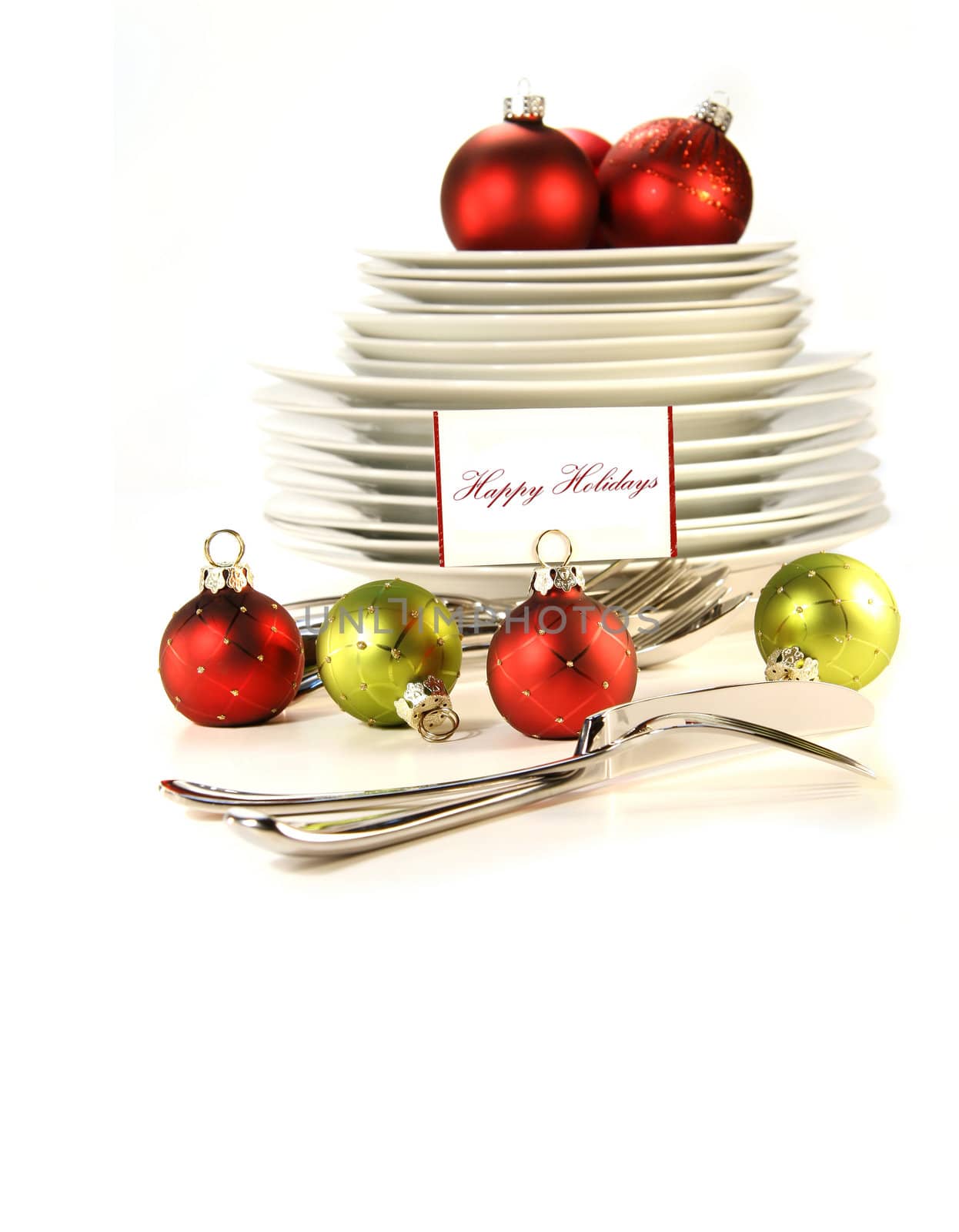 Festive place card holders with plates and cutlery  by Sandralise