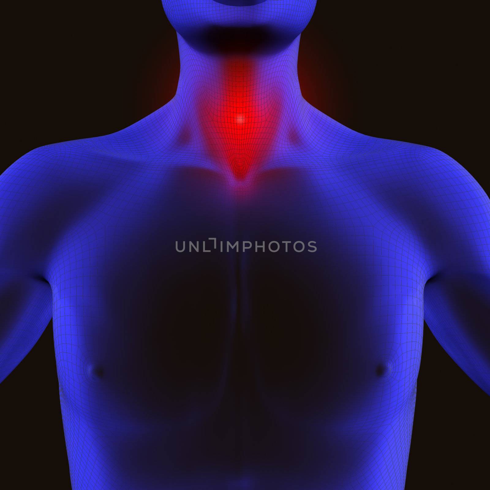 X ray image of a man with sore throat