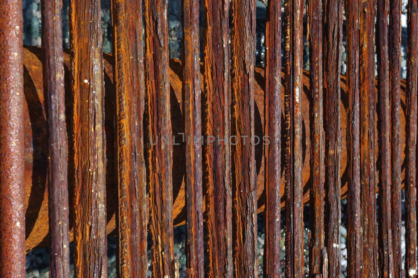 Old rusty iron lattice, corroded time