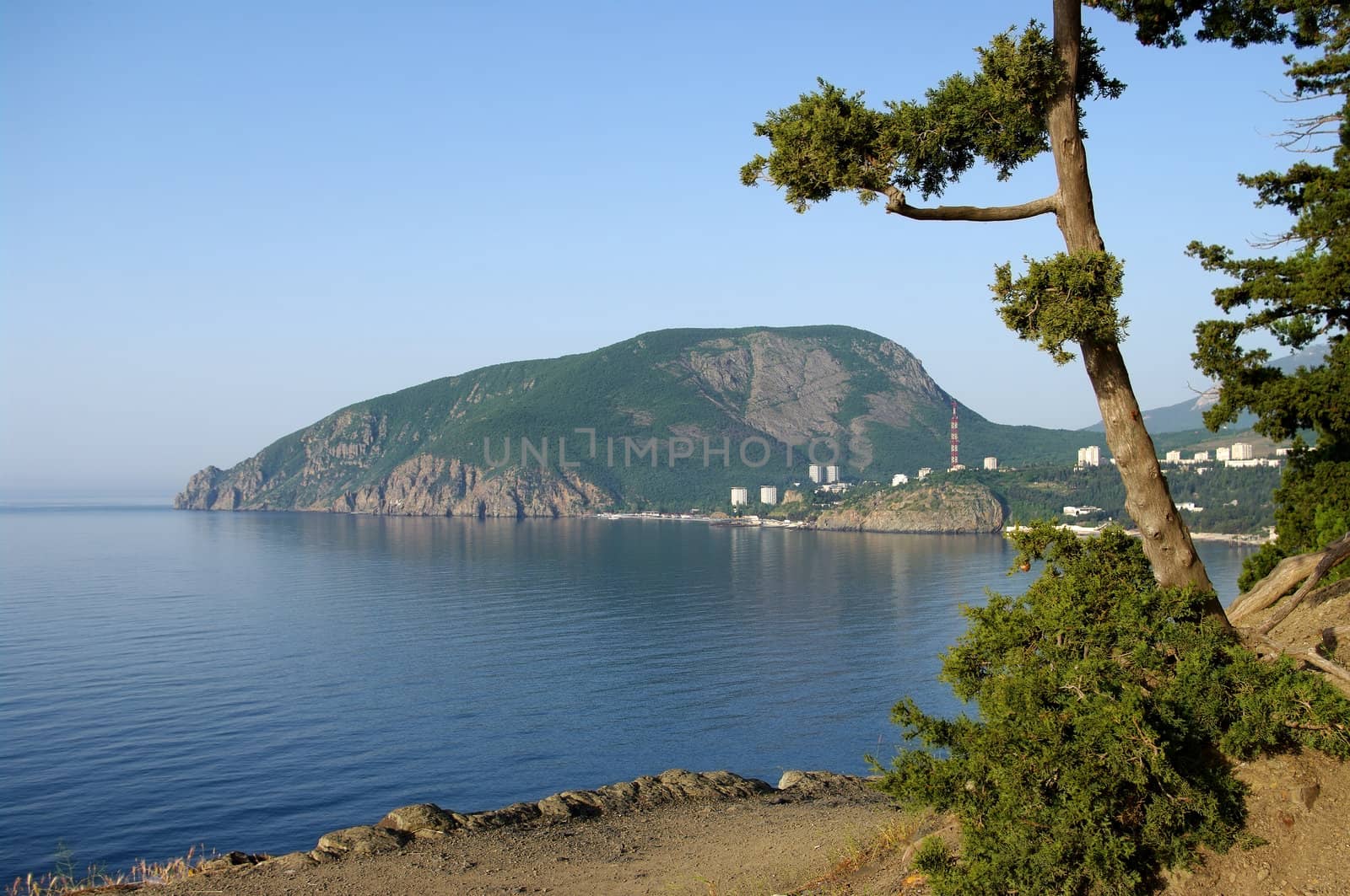 Kind on mountain Aju-Dag from cape Placka in Crimea