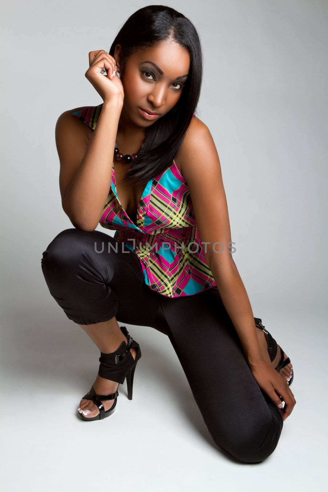 Beautiful black fashion model woman