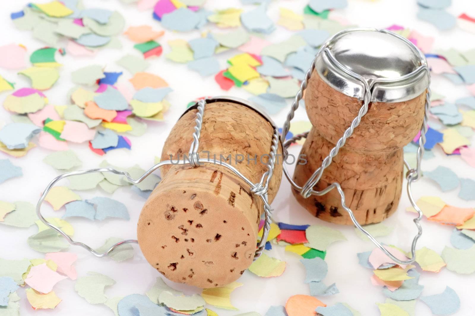 Champagne Corks with Confetti by Teamarbeit