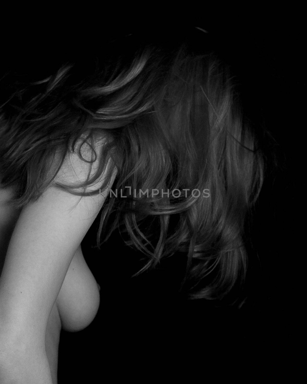 black and white grainy breast picture