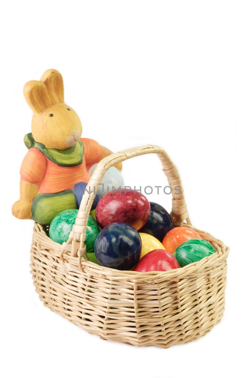 
Colorful Easter decoration on white Background